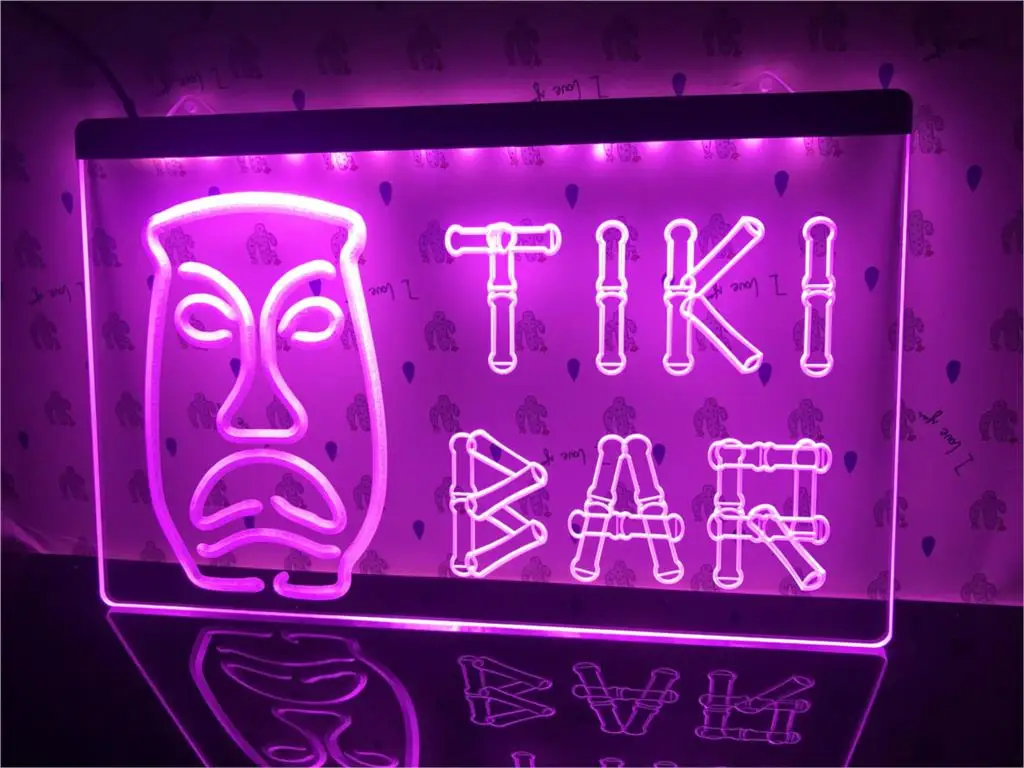 I552 tiki бамбуковая маска со светодиодной подсветильник кой|Таблички и знаки| |