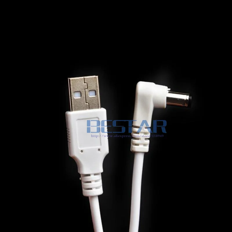 Белый угловой силовой кабель постоянного тока разъем USB к разъему 5 5*2 мм x 2 5x2