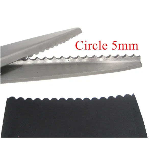 Circle 5mm 23,5 см зигзагообразная ткань для пошива ножниц инструмент портного текстиля джинсовая обивка ножницы сделай сам ручная работа кожа - Цвет: Circle 5mm