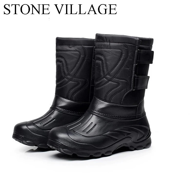 На толстой нескользящей подошве Водонепроницаемые зимние ботинки плюс