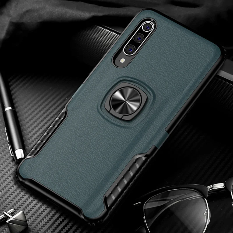 Роскошный кожаный чехол с кольцом и подставкой для Xiaomi mi 9 se. 9se противоударный