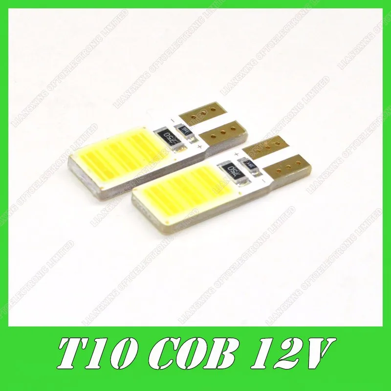 

100pcs/lot 12V W5W T10 W5W LED COB High Power W16W T10 COB Led car light source stop turn signal brake Parking Reverse Bulb Lamp