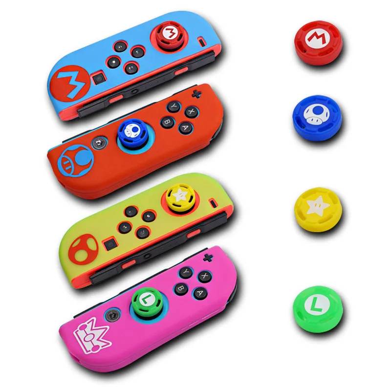 Чехол для Nintendo Switch Joycon силиконовый чехол на мягкой подошве с колпачками