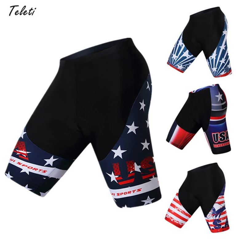 Мужские велосипедные шорты TELEYI USA Pro team Coolmax 5D mtb летние спортивные с гелевой