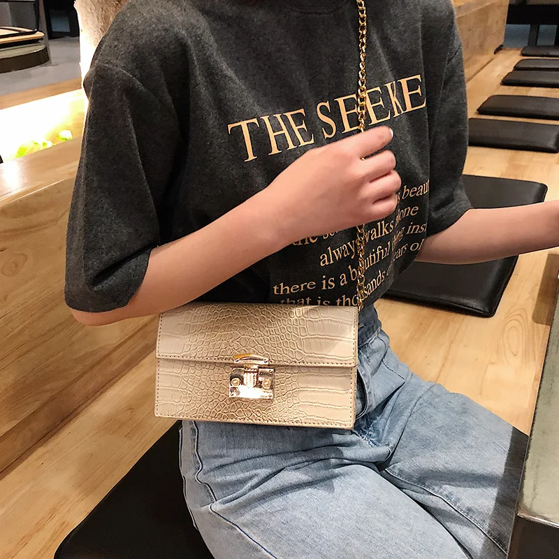 Мода 2019 г. металлический замок мини небольшой площади пакет сумка Crossbody посылка