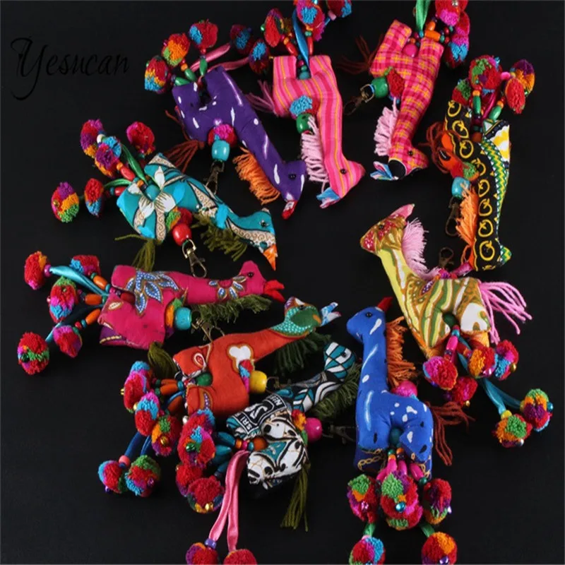 Брелок для ключей в этническом стиле с животным 10 шт./лот|Брелоки| |