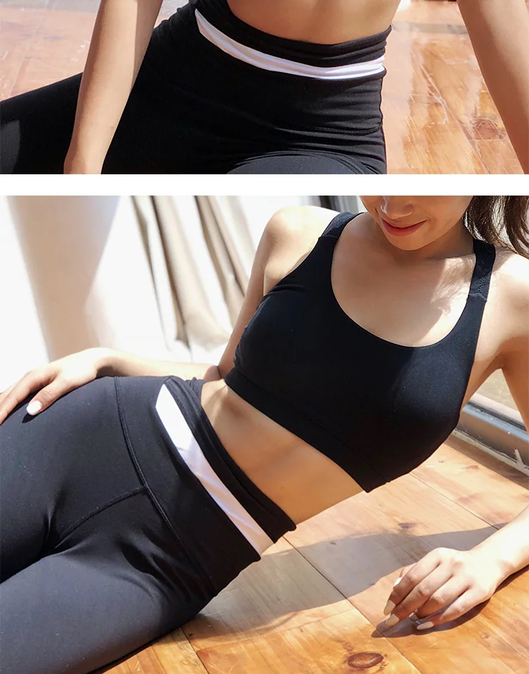 Crisscross Straps Padded Workout Gym Bra Women Breathable Solid Yoga Fitness Bra Quick Dry Running Jogger Brassiere