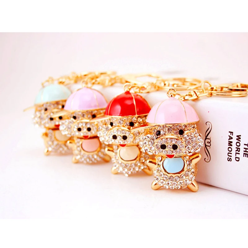 Pro ACME Эмали животных Свинья брелки для Для женщин Кристалл Сплав Брелоки сумка