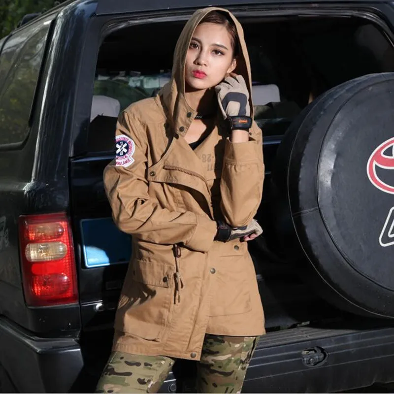 Новый женский весенний Тренч Тактическая Военная куртка 100% хлопок женское