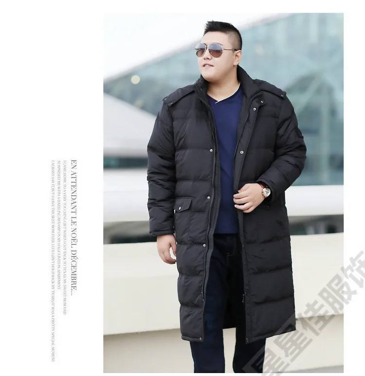 Плюс 12XL 10XL 8XL 6XL Новое поступление х-Длинная утепленная пуховая куртка мужская брендовая одежда однотонная теплая куртка с капюшоном 90% белая куртка на утином пуху