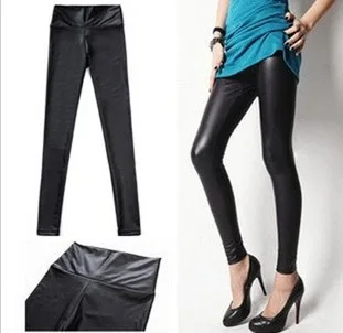 Женские леггинсы из искусственной кожи с завышенной талией|leather leggings|leather leggings