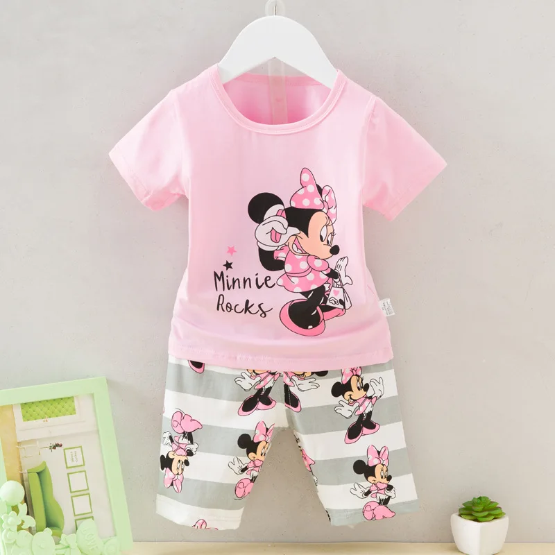 Girls Summer Clothing Sets T-shirts +Shorts Suits Cotton for70-130cm Children G086 | Детская одежда и обувь