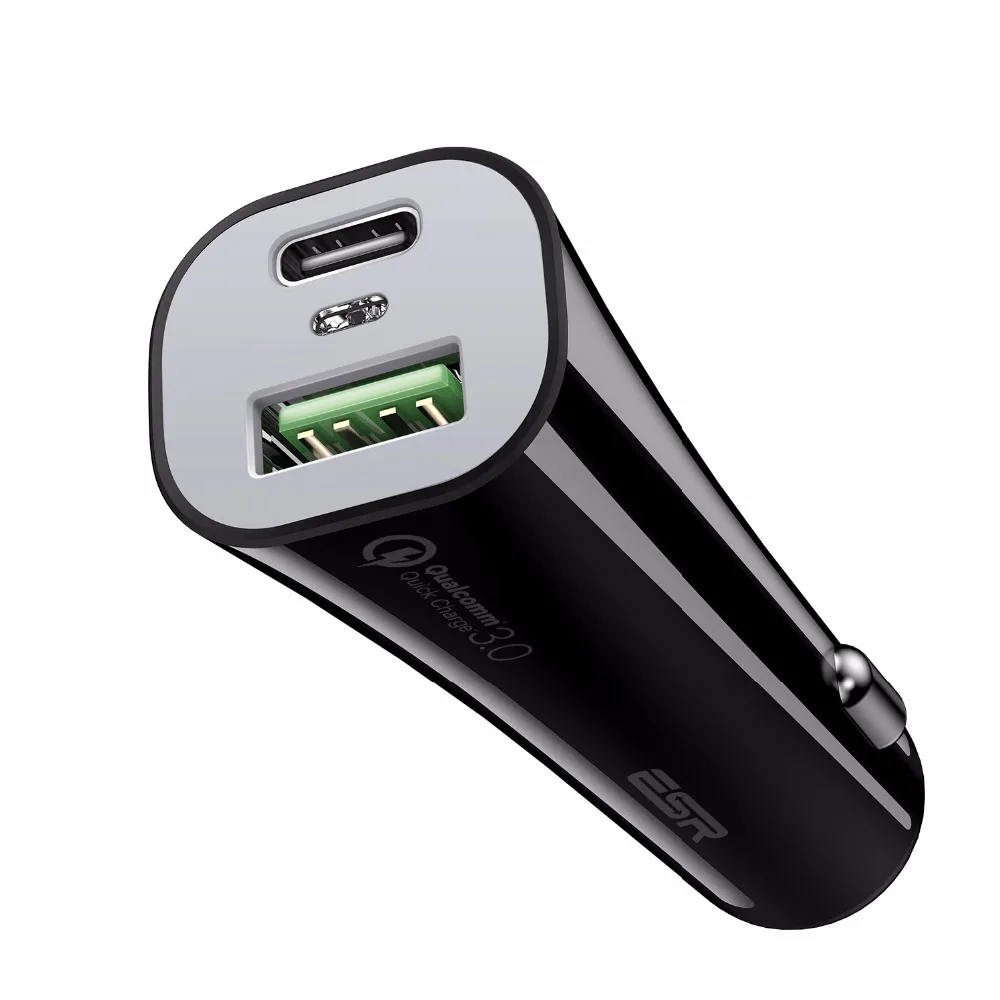 ESR 45 Вт зарядных порта USB для автомобиля Зарядное устройство быстрое зарядное устройство QC 3,0 Тип C PD Быстрая зарядка для мобильных телефонов для iPhone X 8 samsung Xiaomi Mi автомобильного зарядного устройства