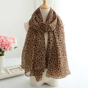 Женский Длинный шарф пончо роскошный Леопардовый из хлопка мягкая квадратная