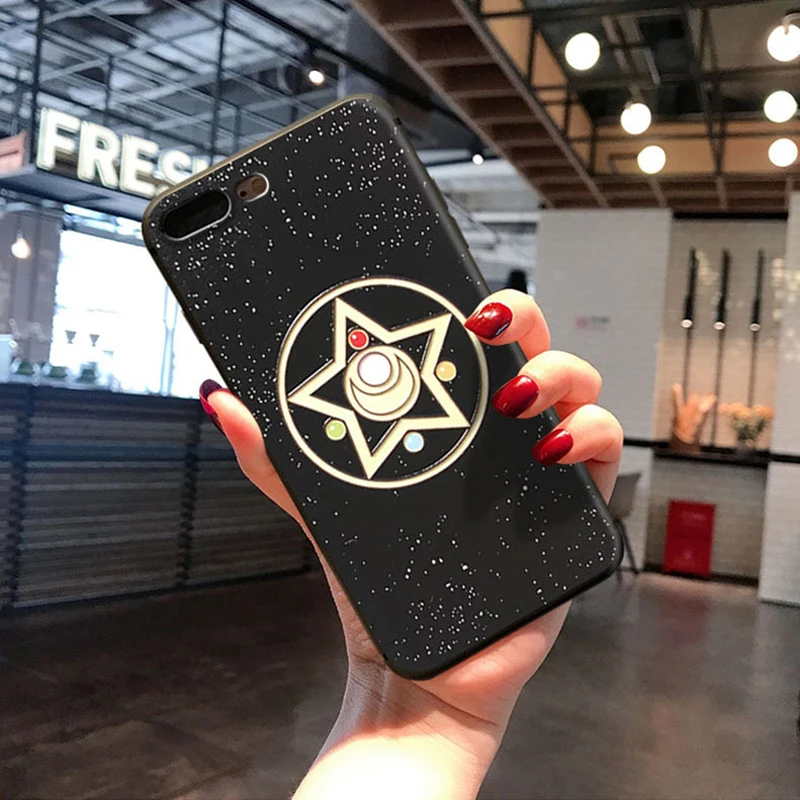 1 Черный рельефный чехол для телефона iPhone 6 6s 7 8 Plus X XS 11 Pro MAX XR Capa Fundas аниме Сейлор Мун Мягкий ТПУ чехол-накладка - Цвет: 1