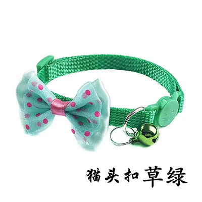 Pet Puppy Dog галстук-бабочка для кота галстук-ошейник с колокольчиком маленький питомец в горошек галстук-бабочка Регулируемый ломающийся нейлоновый ремень аксессуары для ухода за животными - Цвет: color 9