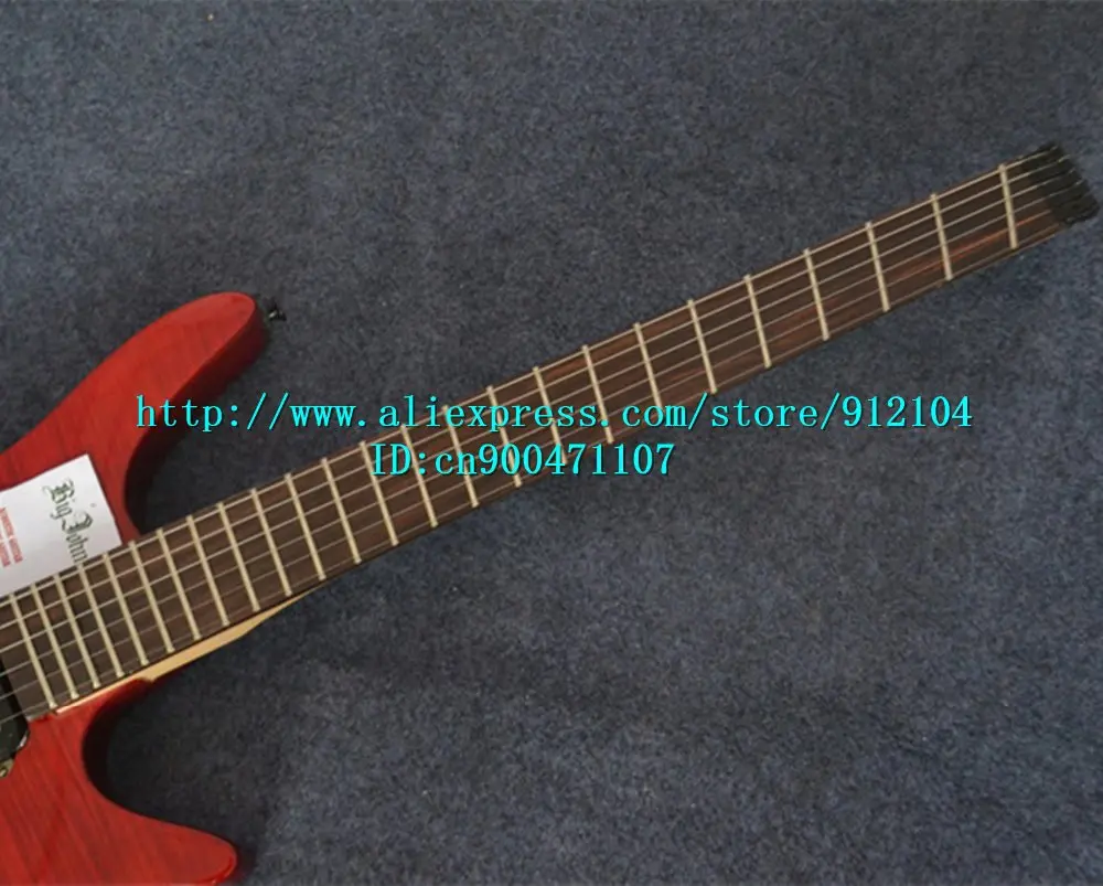 Новая fanned fret электрогитара без головки грифа в красном цвете с корпусом из