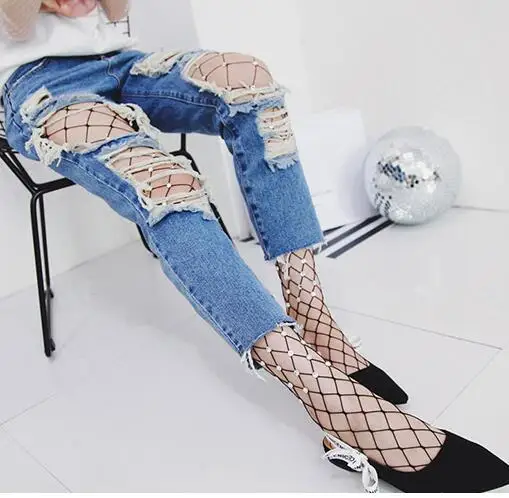 

Women's Summer fishing net stockings large mesh stockings rhinestone tights long sexy mesh stockings with diamonds