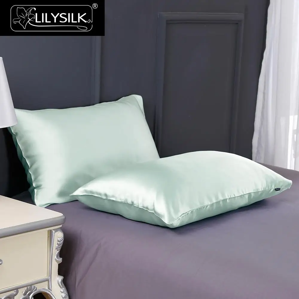 Pale Turquoise Lilysilk шелковая наволочка с ушками 19 Momme натуральный шелк Mulberry - Цвет: Pale Turquoise