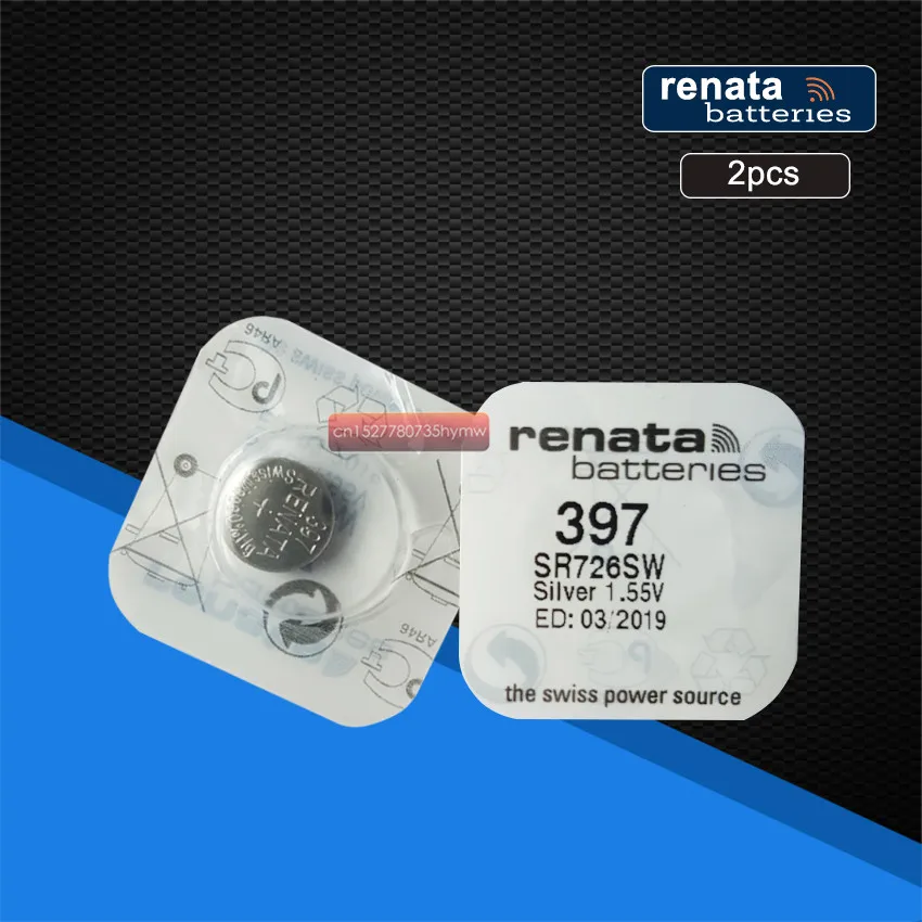 2 упаковки длительный срок службы Renata 397 SR726SW часовая батарея Серебряный оксид
