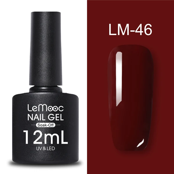 LM-46 LEMOOC 12 мл Блестящий Гель-лак для ногтей Блестящий фиолетовый красный серебристый цвета долговечный впитывающий УФ гель для ногтей Гель-лак - Цвет: LM-46