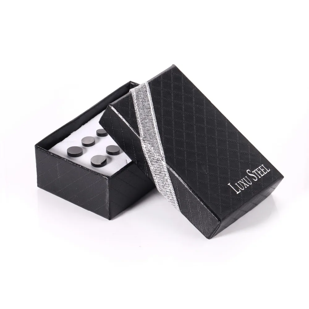 LUXUKISSKIDS 5 пар/лот черный цвет серьги гвоздики 4 мм-8 мм из нержавеющей стали для женщин/мужчин модные серьги ювелирные изделия