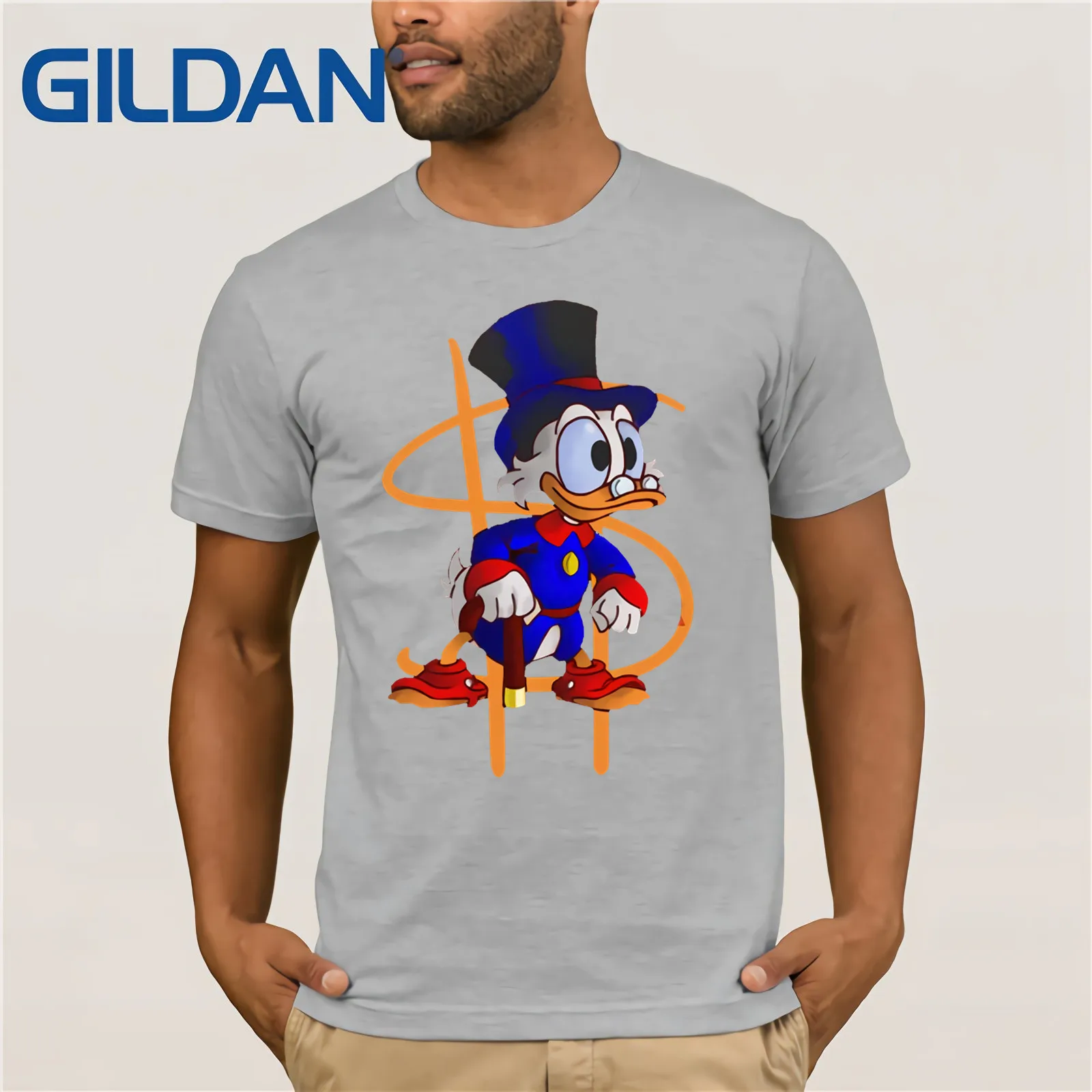 Мужская футболка с круглым вырезом uncle-scrooge-ducktales повседневная хлопковая Футболка