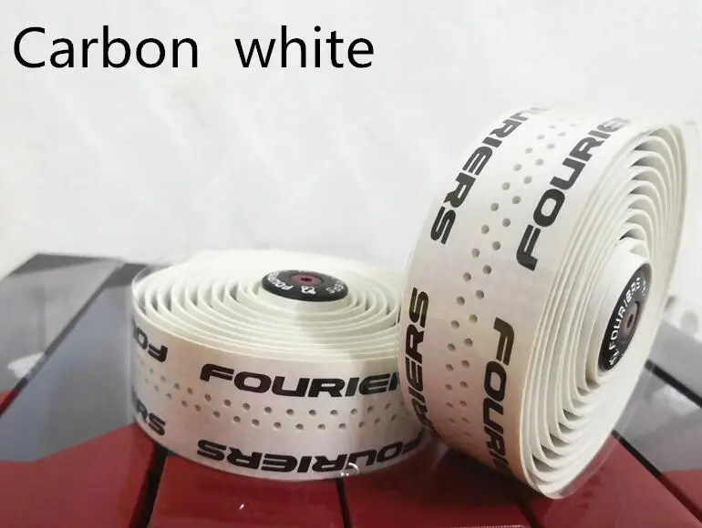 carbon white 1 Набор, 9 цветов, дополнительно, ПУ, Fouriers, велосипедная лента для руля, с отверстиями, велосипедные ремни для фиксированной передачи, дорожный велосипед, ручка для руля - Цвет: carbon white