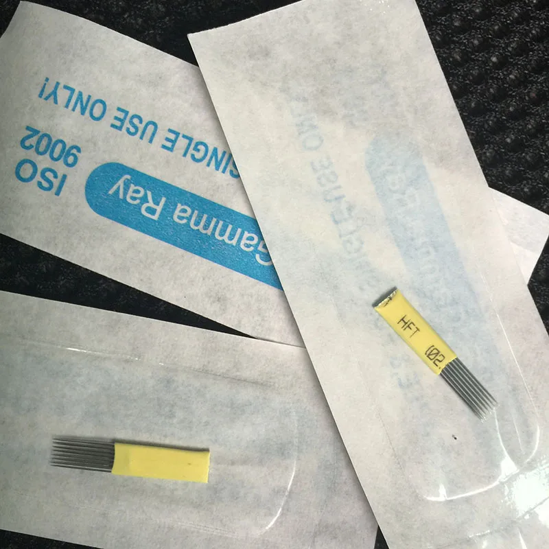 Лезвие с двойными иглами для перманентного татуажа 50 шт.|needle blade|microblading bladesblades for