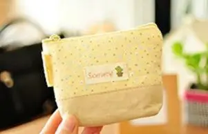 M077 Cute Cartoon Small Fresh Flowers Fabric Coin Purse Wallet Card Bag Girl Women Student Gift Wholesale | Багаж и сумки