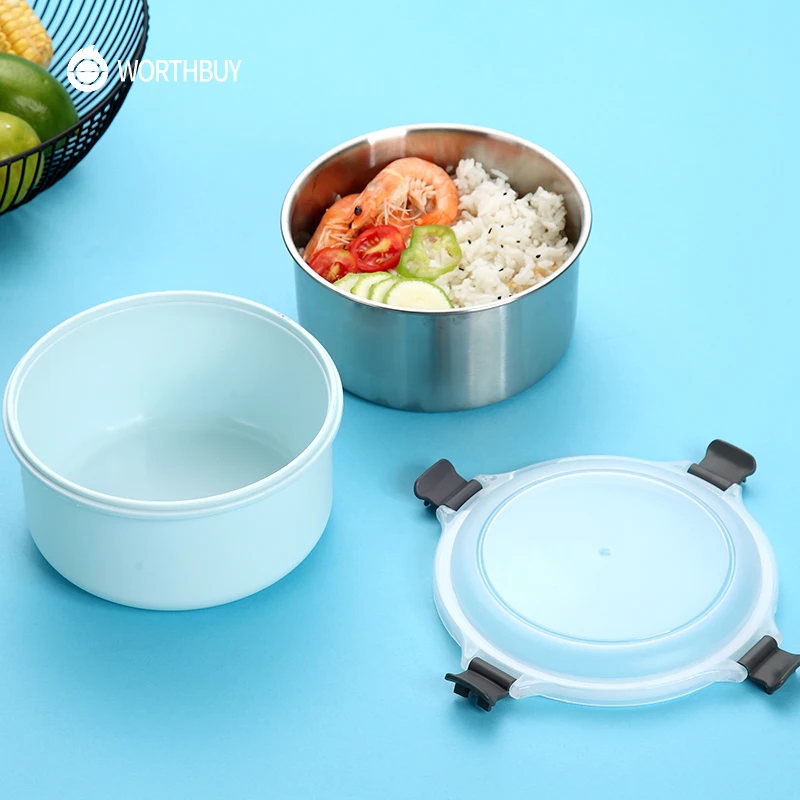 WORTHBUY Japanese Lunch Box For Kids School Food Container 304 Stainless Steel Leakproof Bento With Plastic Shell | Дом и сад