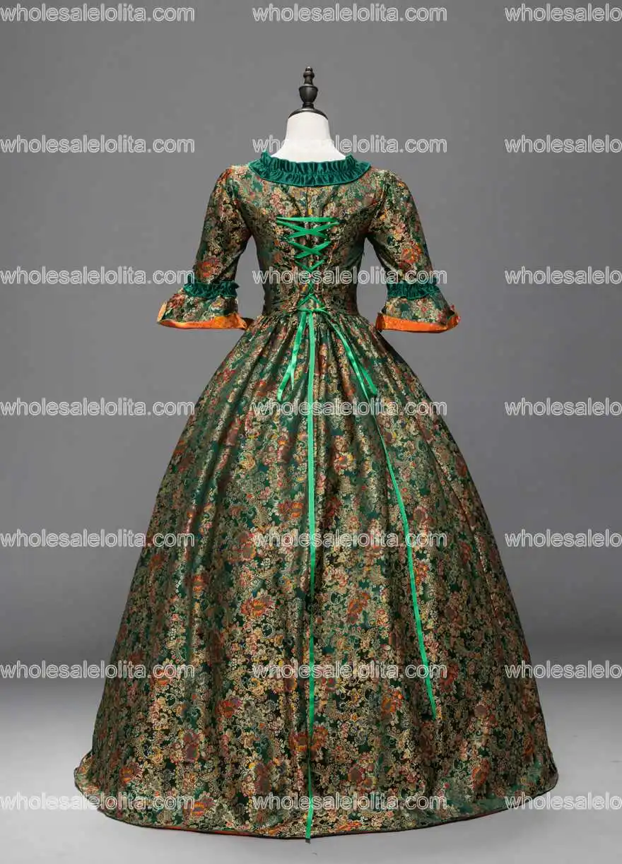 Зеленые платья Marie Antoinette Renaissance бальное платье Театральный Костюм Rococo|costume