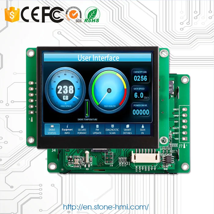 3.5 Inch RS485 LCD Display with Controller Board + Driver + Software Support Any Microcontroller