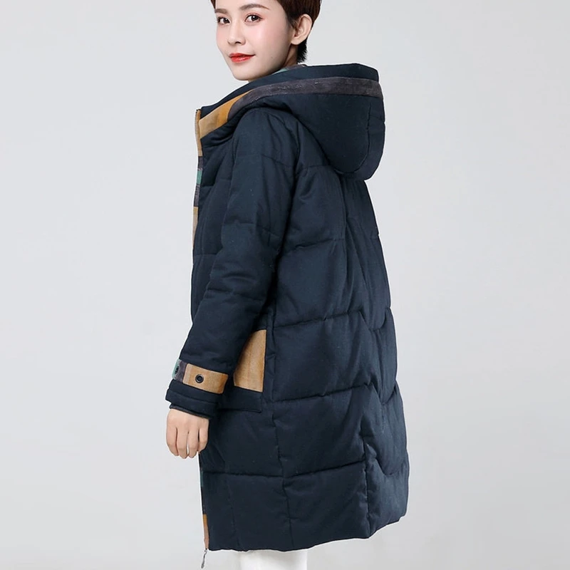 Новое поступление Длинные парки для женщин толстые теплые модные с капюшоном