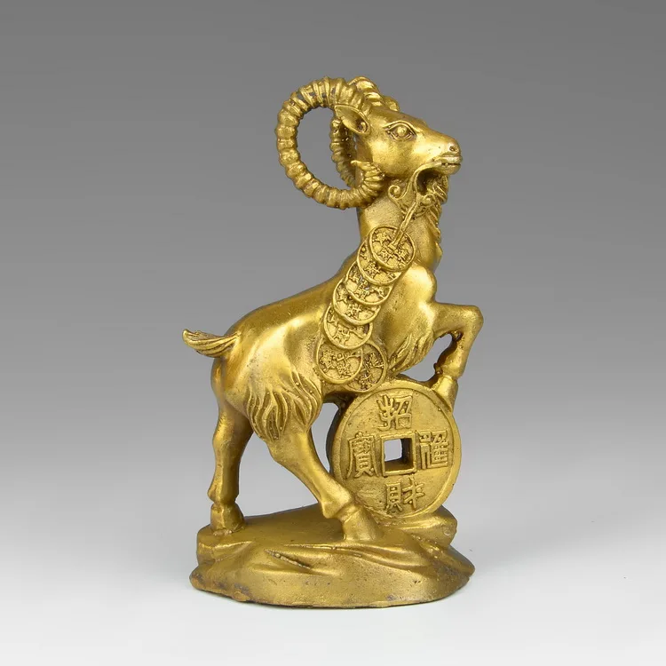 

A copper money decoration Feng Shui copper sheep copper jewelry Zhaocai ornaments