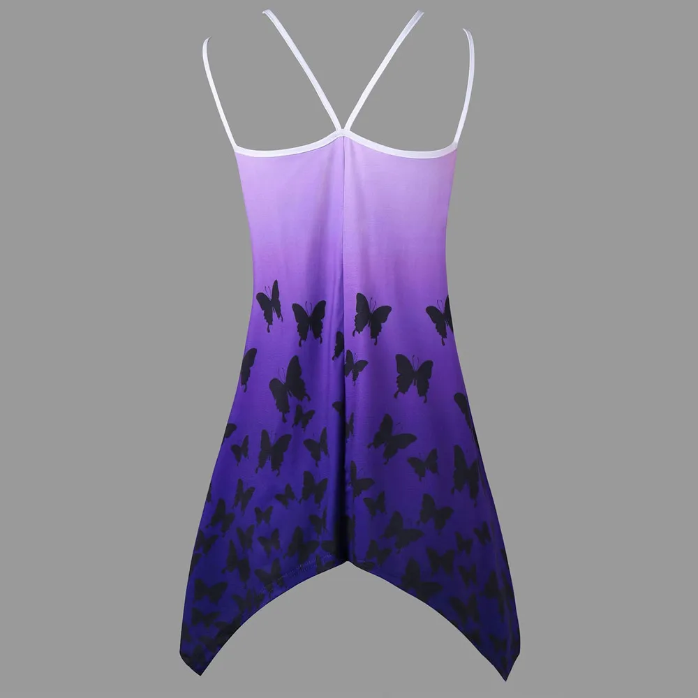 Майка женская с бандажным ремешком модная рубашка принтом бабочки пикантный