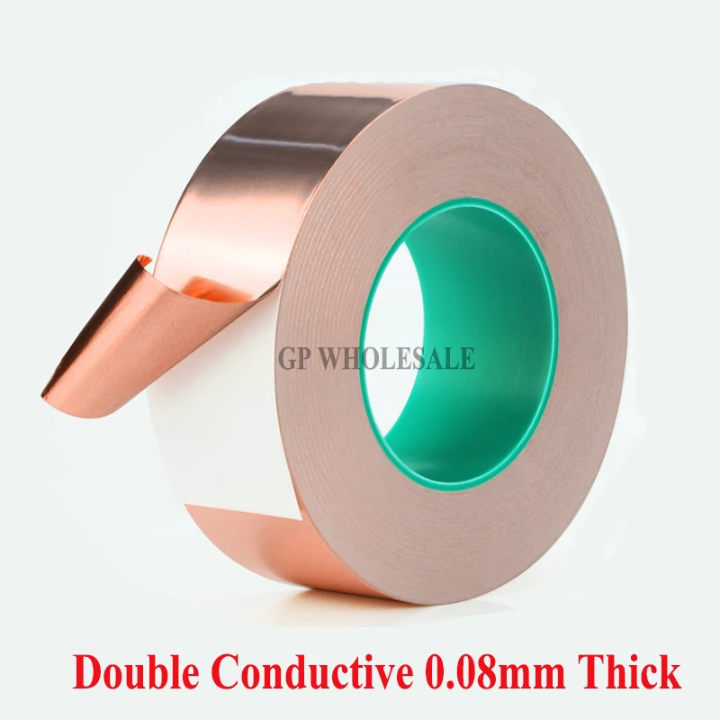 85mm*30M*0.08mm thick Single Adhesive, Two Side Electric Conduction Copper EMI Shielding Foil Tape fit for LCD Monitor, Laptop