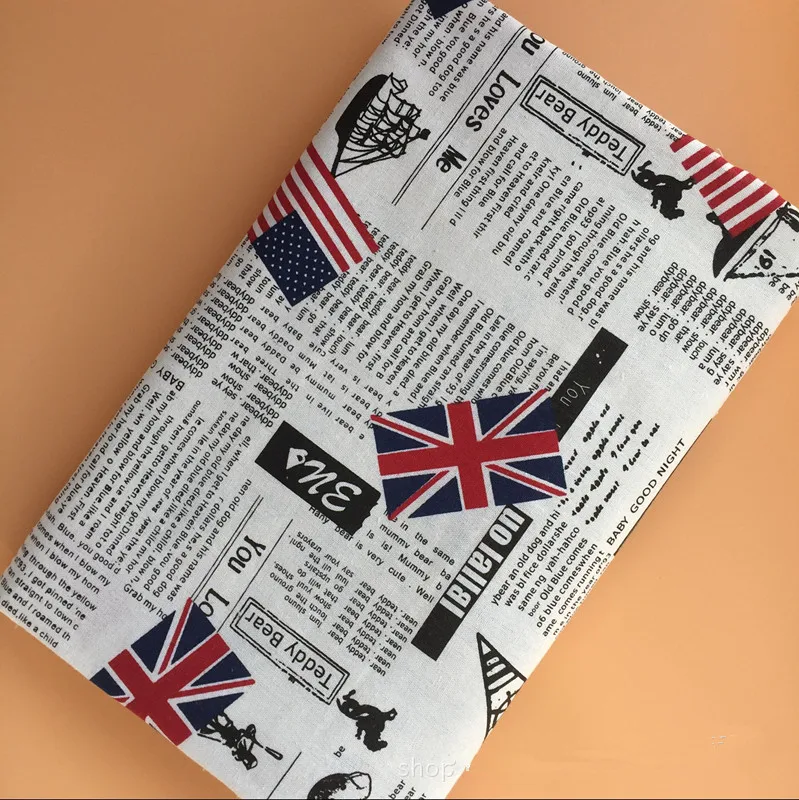 50x150 см хлопчатобумажная льняная ткань сделай сам ZAKKA Декор для дома газета Union Jack