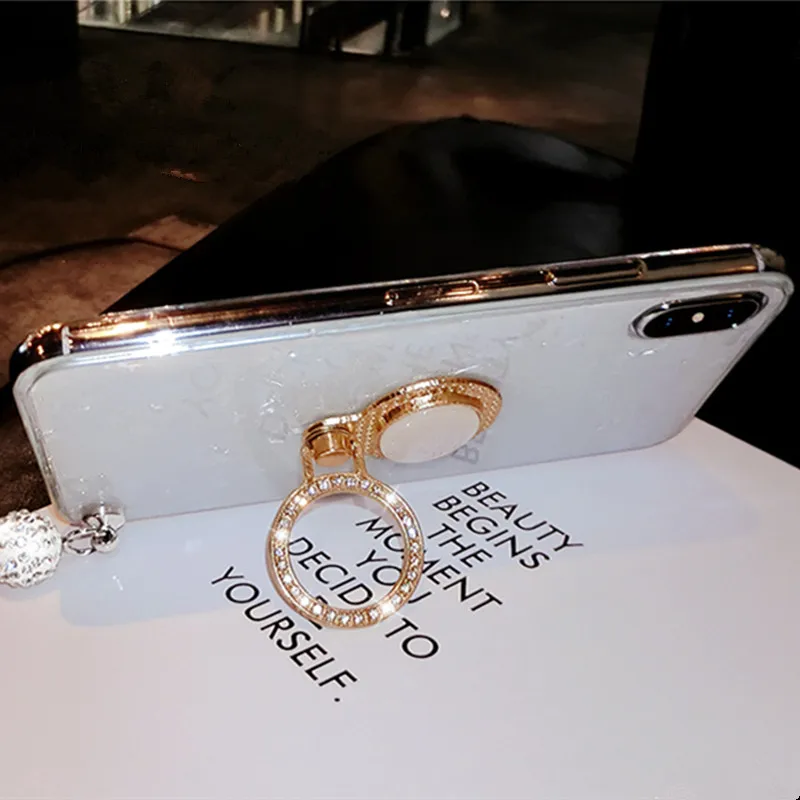 

Phone Case For XiaoMi 11 RedMi Note 9 10 Pro Max Note 9S Note 8 K30 Pro RedMi 8 7 Shell Glitter Bling Soft Ring Stand Cover