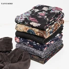 Женские брюки YAVO SOSO, толстые, с цветочным принтом, 20 цветов, большие размеры, бархатные теплые леггинсы, XXXL, Осень-зима, размера плюс