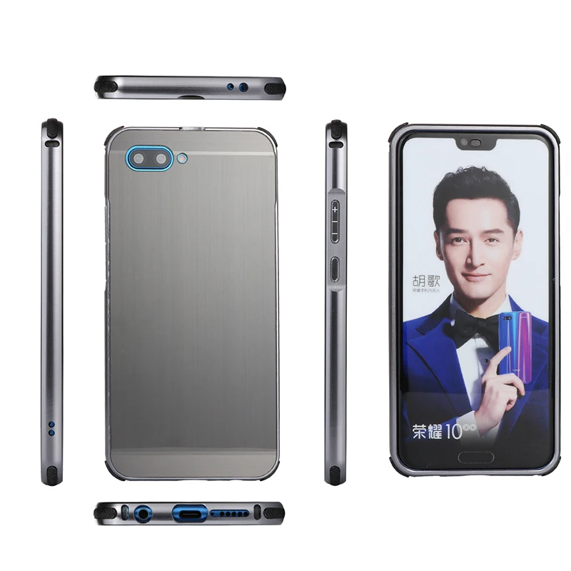 Роскошный ударопрочный алюминиевый бампер для uawei Honor 10 чехол матовый