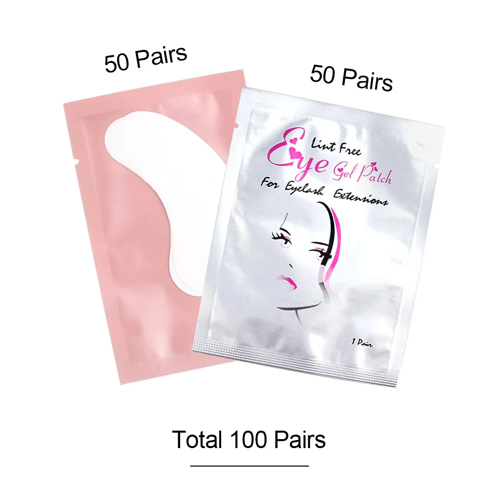 100 Pairs B 100 пар/лот патчи для наращивания ресниц под гидрогелевые подушечки для глаз бумажные патчи безворсовые наклейки для накладки глаз инструменты для макияжа - Цвет: 100 Pairs B