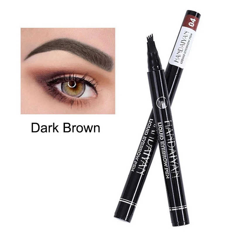 Dark Brown Микроблейдинг бровей татуировки ручка тонкий эскиз жидкая подводка для бровей ручка водонепроницаемый карандаш для бровей Прямая поставка - Цвет: Dark Brown