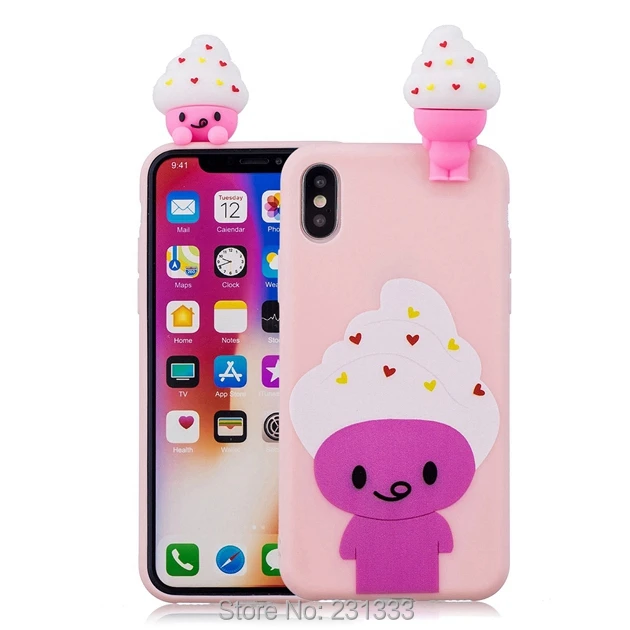 C ku 3D единорог мультфильм мягкий ТПУ чехол для Iphone X XS 8 7 Plus 7PLUS 6 6S SE 5 5S Iphone8 панда