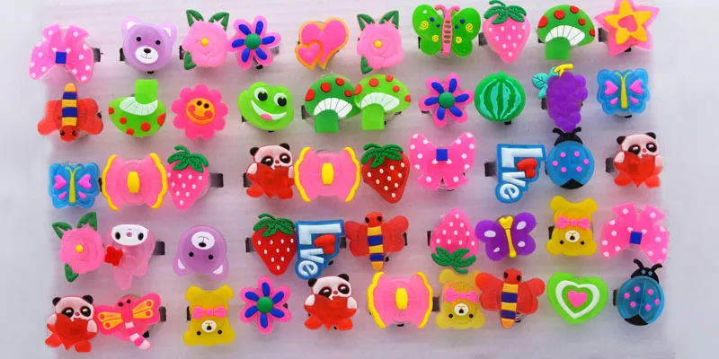 30PC Cartoon LED Flashing Light Up Glowing Finger Ring Toys Party Favor Gifts for Children home decor birthday|Сверкающие товары