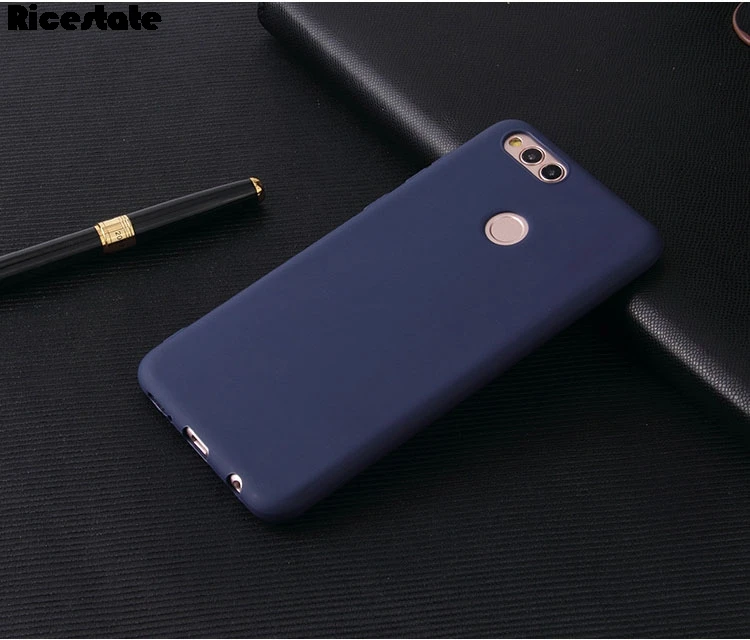 Синий Для huawei Honor 7X Honor7X Прозрачный матовый чехол из ТПУ для Honor 7X защитный силиконовый чехол - Цвет: Синий