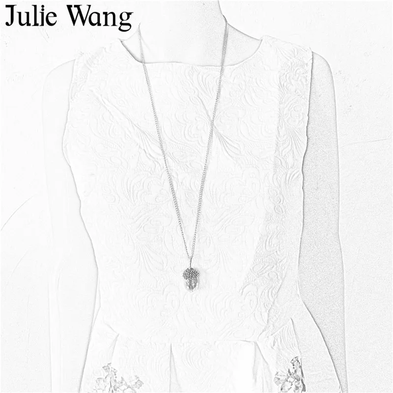 Julie Wang 1 шт. винтажное длинное ожерелье из сплава в виде большого желудка