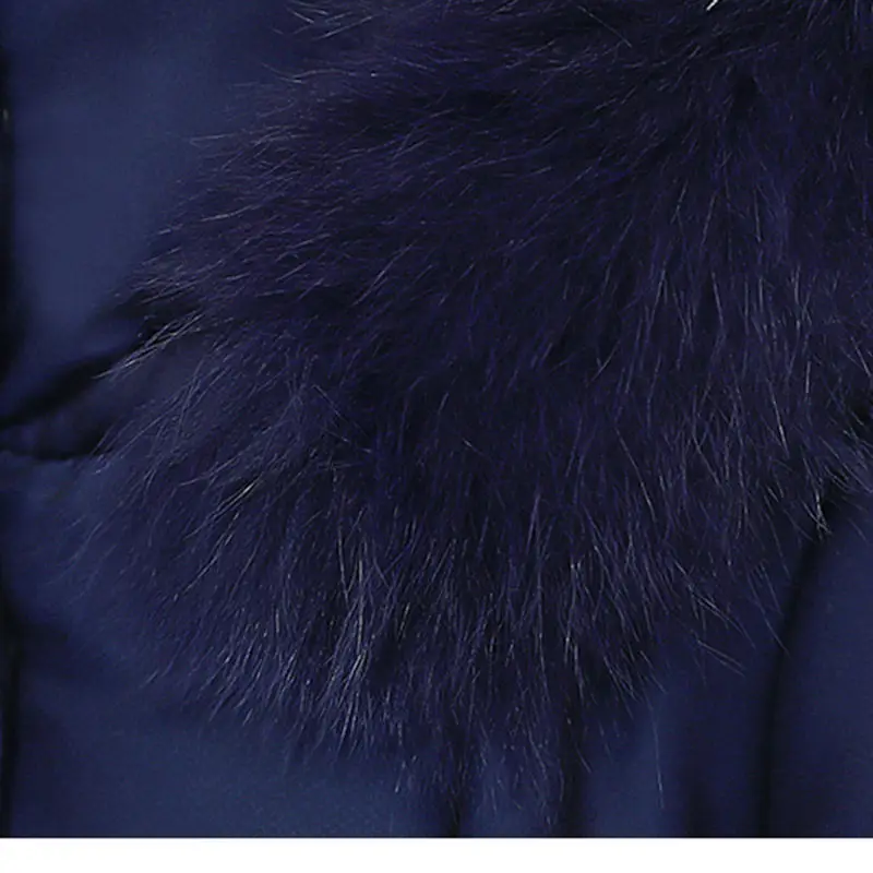 

Big Fur Collar Blue Down Jacket Winter Fashion Stitching Print Hooded Coat Temperament Slim Thicken Warm Cotton Outerwears f1325