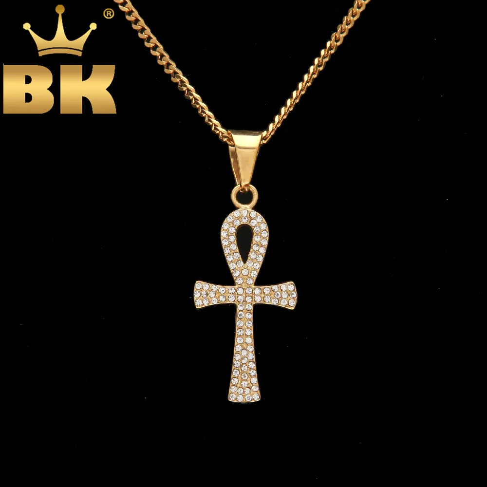 Ankh кулоны ключ жизни крест кулон и Золотая кубинская цепочка полностью
