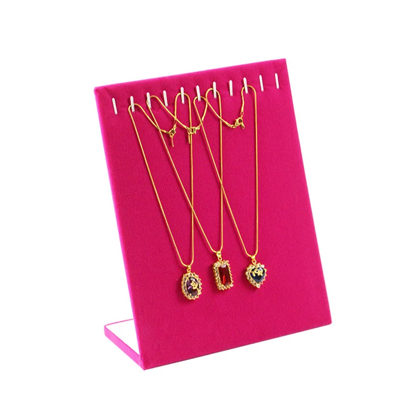 11 Hook L-type Velvet Necklace Display ShowCase Holder Women Ladies Jewelry Organizer Necklaces Stand | Украшения и аксессуары